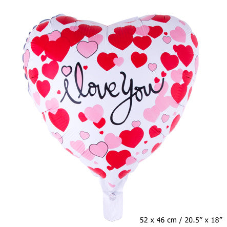 Palloncino foil a forma di cuore con adesivo personalizzabile nome ti amo