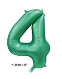 Folienballon Zahl "4"  Grün - Satin
