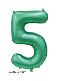 Folienballon Zahl "5"  Grün - Satin