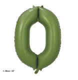 Folienballon Zahl "0" Olive Grün