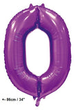 Folienballon Zahl "0" Violett Satin