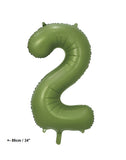 Folienballon Zahl "2" Olive Grün