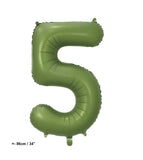 Folienballon Zahl "5" Olive Grün