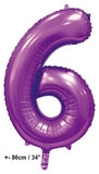 Folienballon Zahl "6" Violett Satin