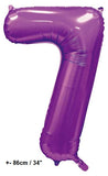 Folienballon Zahl "7" Violett Satin