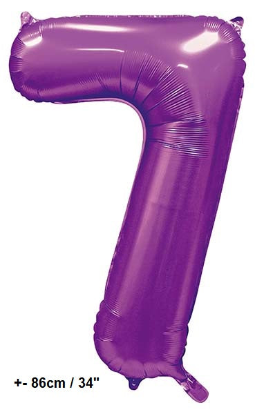 Folienballon Zahl "7" Violett Satin