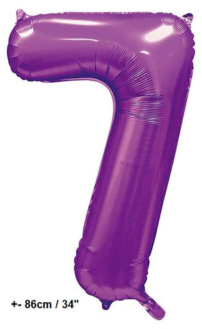 Folienballon Zahl "7" Violett Satin