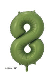 Folienballon Zahl "8" Olive Grün