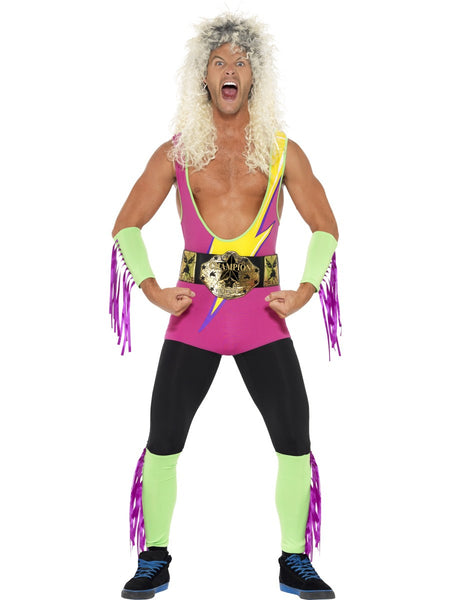 Retro Wrestler Kostüm Neon Fasnacht