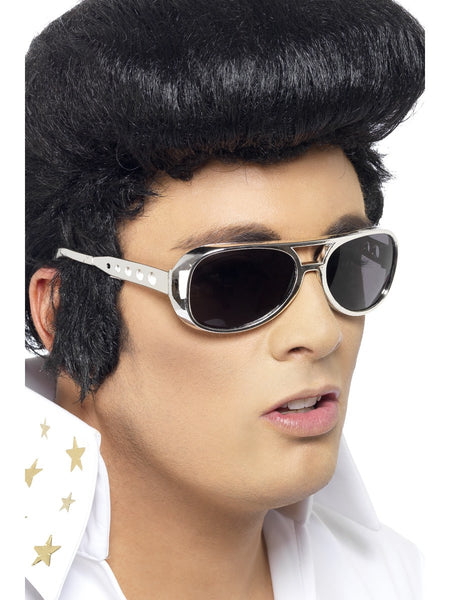 Elvis Sonnenbrille Silber Rock'n'Roll