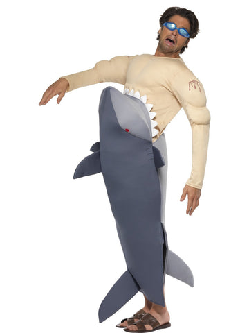 Smiffys Menschenfressender Hai Herrenkostüm mit Hai Bodysuit 