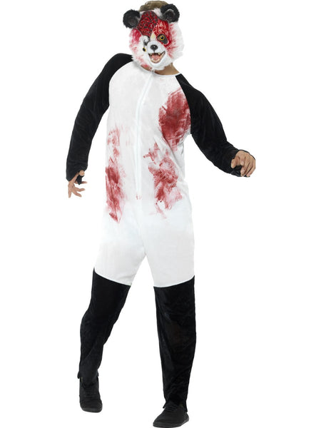 Deluxe Zombie Schwarz & Weiss Panda Kostüm