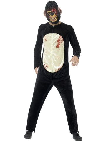 Deluxe Zombie Schimpanse Kostüm Schwarz