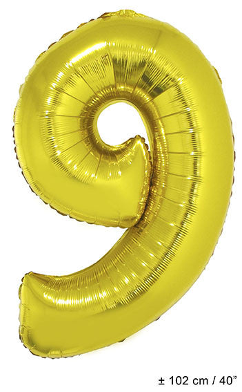 Folienballon Zahl "9" Gold