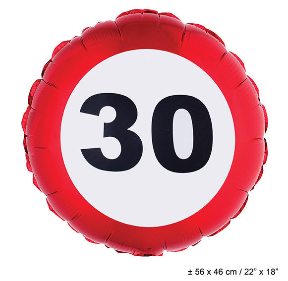 Folienballon Verkehrsschild 30. Geburtstag