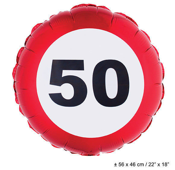 Folienballon Verkehrsschild 50. Geburtstag