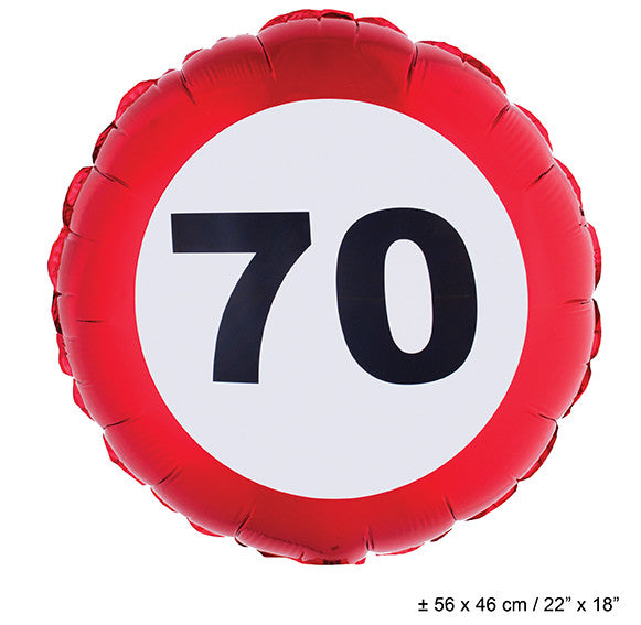 Folienballon Verkehrsschild 70. Geburtstag