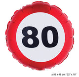 Folienballon Verkehrsschild 80. Geburtstag