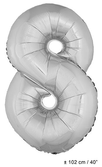 Folienballon Zahl "6" Silber