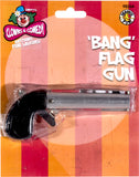 Joke pistol with bang flag