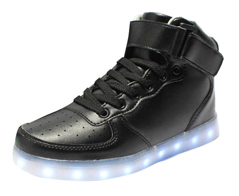 Chaussures LED - Noir Hightop (UNISEXE)