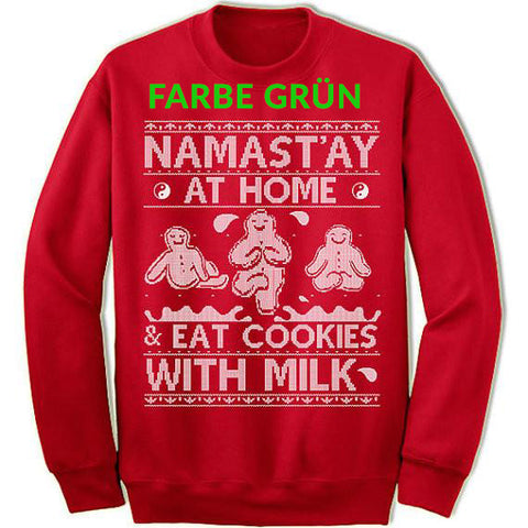 Green Namastay At Home - Ugly Christmas Sweater