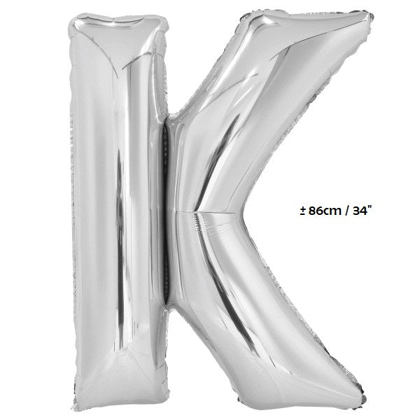 Folienballon Buchstabe "K" Silber
