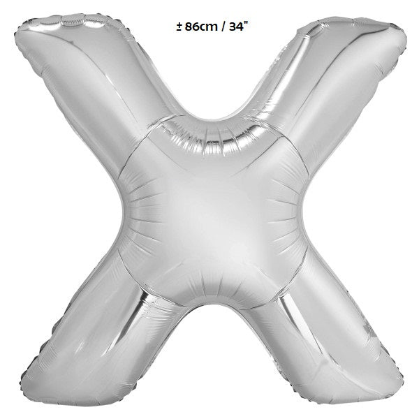 Folienballon Buchstabe "X" Silber