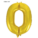 Folienballon Zahl "0" Gold