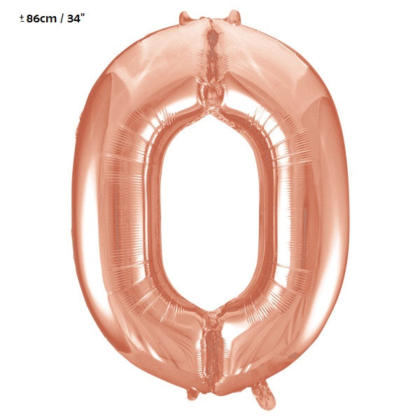 Folienballon Zahl "0" Rose Gold