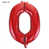 Folienballon Zahl "0" Rot