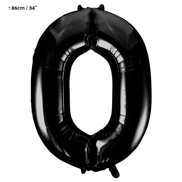 Folienballon Zahl "0" Schwarz