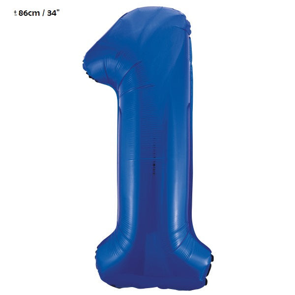 Folienballon Zahl "1" Blau