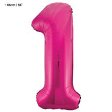 Folienballon Zahl "1" Pink / Fuchsia