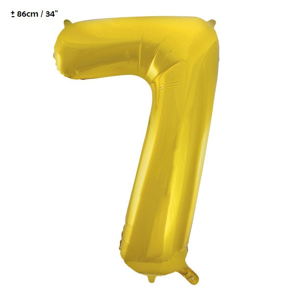Folienballon Zahl "7" Gold
