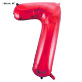Folienballon Zahl "7" Rot