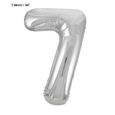 Ballon aluminium numéro"7"argent