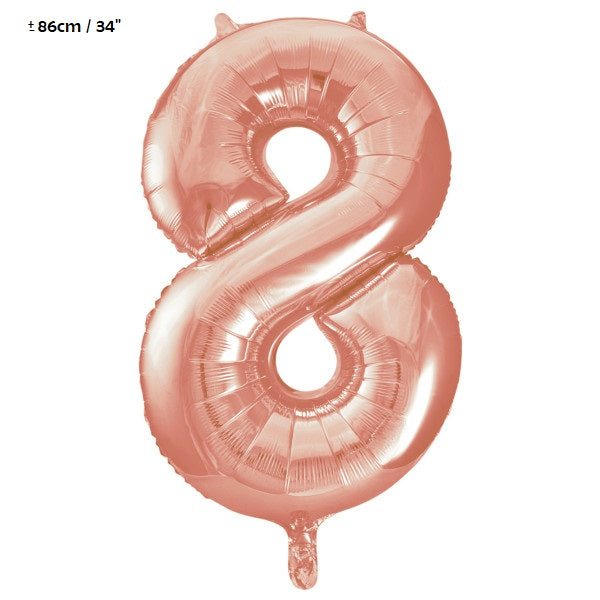 Folienballon Zahl "8" Rose Gold