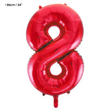 Folienballon Zahl "8" Rot